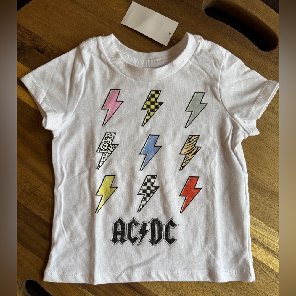 AC/DC Kids White Graphic T-Shirt